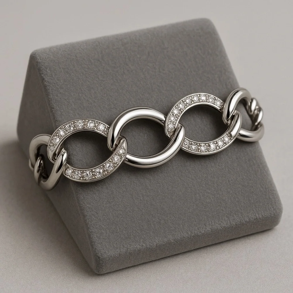 Premier Designs REGAL Clear CZ Circle Link 7